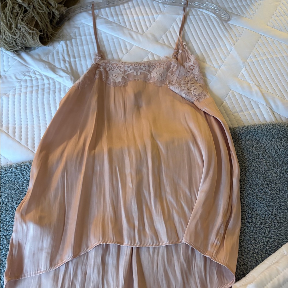 H&M Blush Pink Lace-Trim Satin Chemise - Picture 3 of 3